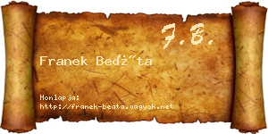 Franek Beáta névjegykártya