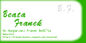 beata franek business card